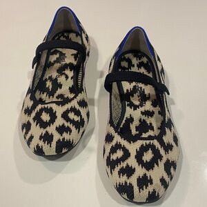 Rothy's Black and Cream Leopard Mary Jane’s